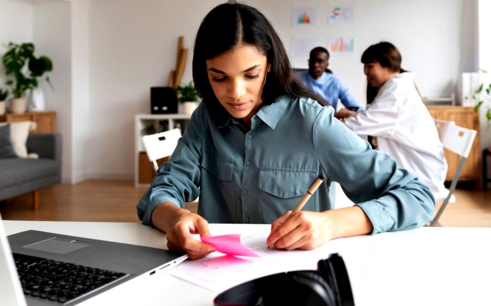 Moderne Büroumgebung mit digitalen Finanztools